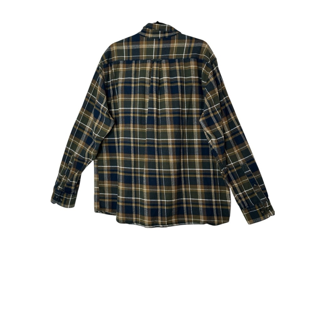 EDDIE BAUER Men Flannel Shirt 2XL Plaid Cozy Outdoor Classic Pocket Long Sleeve - Picture 2 of 8